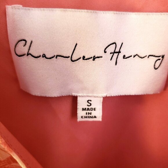 Charles Henry V Neck Pink Floral Printed Flutter HemDress Size 4-5/Small EUC - Picture 7 of 8